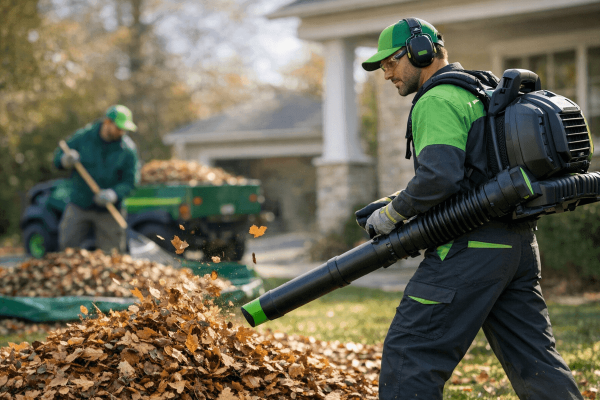 Leaf Removal service by Rocky's Landscaping